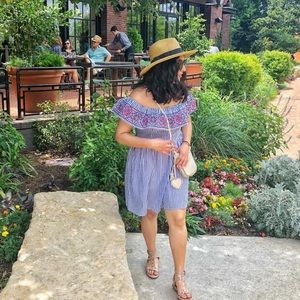 Flying Tomato off shoulder embroidered dress